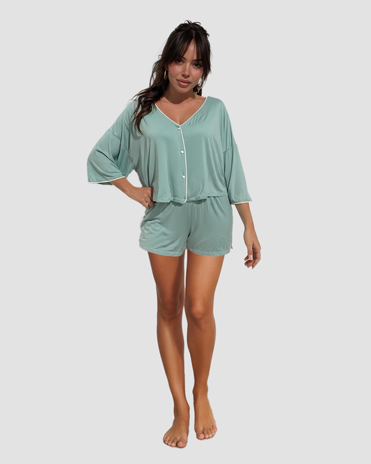 V Neck Oversized Pajama Set