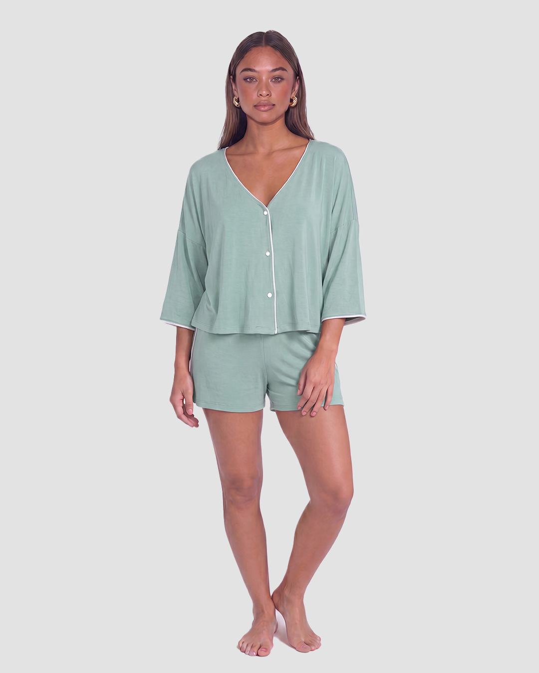 V Neck Oversized Pajama Set