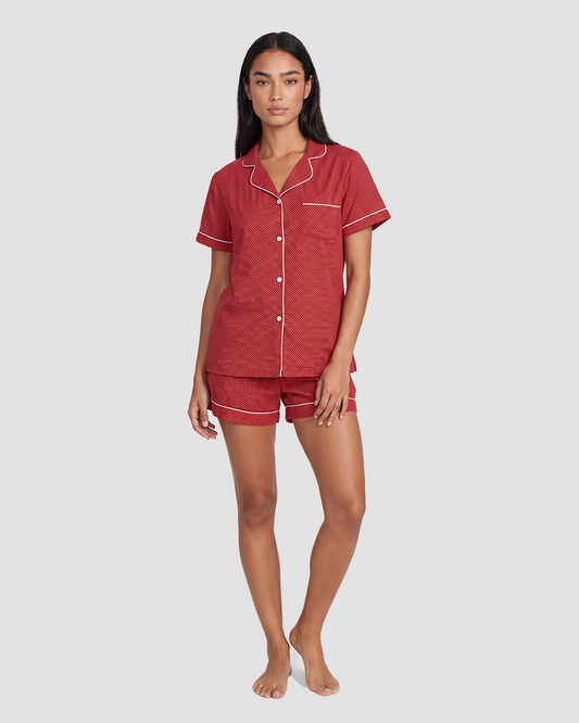 Red Printed Pajama Set